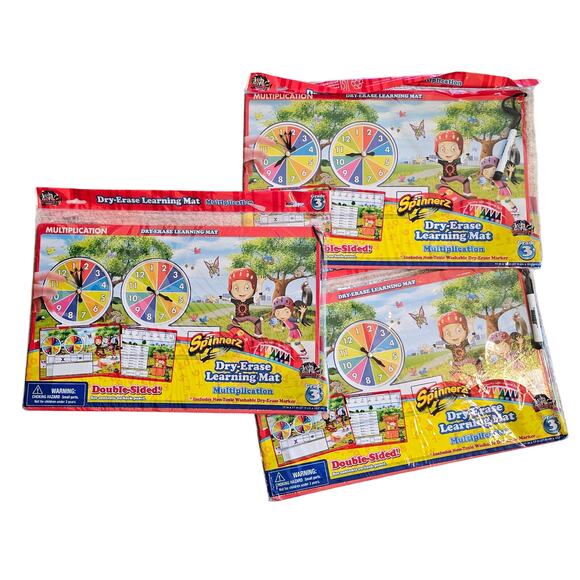 Lot of 3 Multiplication Learning Mat Spinnerz Smart Dudes Grade 3+ Double-Sided - Picture 9 of 9